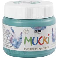 Creativ Company Mucki vingerverf, groen metallic, 150 ml/ 1 doosje - thumbnail