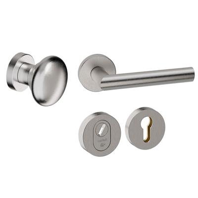 Hardbrass Voordeurset Attival 3-delig rond SKG3 met kerntrekbeveiliging - RVS