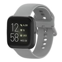 Fitbit Versa 1 / 2 & Lite siliconen sportbandje met gespsluiting - Grijs - Maat: Small - thumbnail