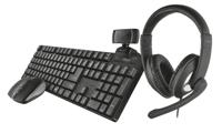Trust Qoby 4-in-1 Home Office Set met Webcam, headset, toetsenbord (azerty) en muis - thumbnail