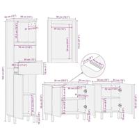 4-delige Badkamermeubelset massief mangohout - thumbnail