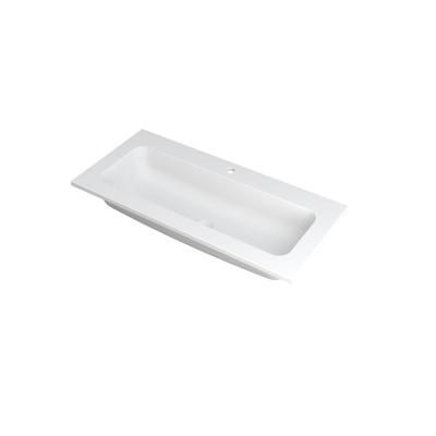 INK Faktor Wastafel Polystone Centraal met 1 Kraangat - 1000x450x15 mm - Mat Wit