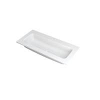 INK Faktor Wastafel Polystone Centraal met 1 Kraangat - 1000x450x15 mm - Mat Wit - thumbnail