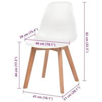 Eetkamerstoelen 4 st kunststof wit - thumbnail