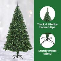 VidaXL Kunstkerstboom groen 240 cm pvc en staal en kunststof - thumbnail