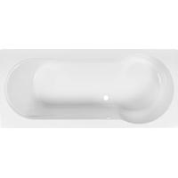 Ben Lazio 2.0 inbouw douchebad met ligzijde links hoek rechts 180x80cm glans wit acryl - thumbnail