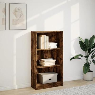 Boekenkast 60x24x109 cm bewerkt hout gerookt eikenkleurig