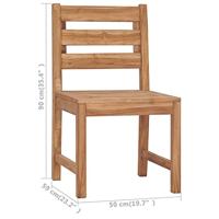 Tuinstoelen 2 st massief teakhout - thumbnail