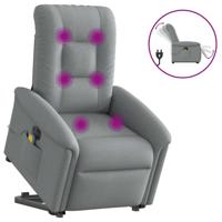 Sta-op-massagestoel elektrisch verstelbaar stof lichtgrijs - thumbnail