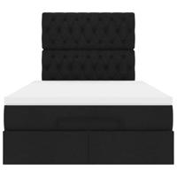 Ottoman bed met matras 120x200cm stof zwart - thumbnail