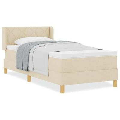 Boxspringbed met Matras Crème 90 x 200 cm, Stof.