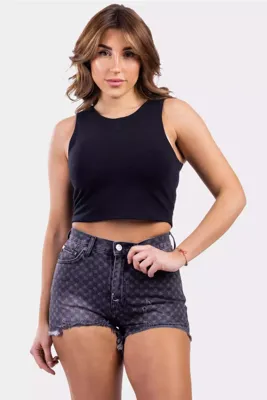 Malelions Motif Crop Top Dames Zwart - Maat XS - Kleur: Zwart | Soccerfanshop