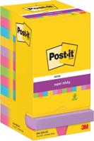Post-It Super Sticky Notes, 90 vel, ft 76 x 76 mm, assorti, pak van 12 blokken - thumbnail