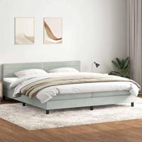 Boxspring met matras fluweel lichtgrijs 180x210 cm - thumbnail