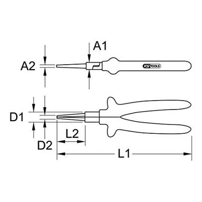 1000 V ronde tang, 160 mm KS Tools 117.1297