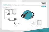 DIGITUS USB 2.0 adapterkabel - 0,2 m - USB Micro B (St) naar USB A (Bu) - 480 Mbit/s - USB-adapter - zwart - thumbnail