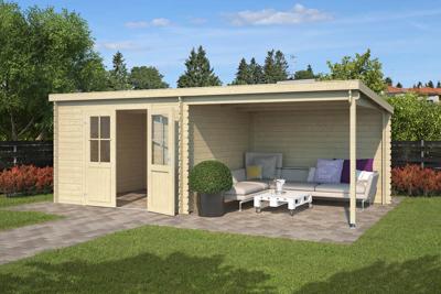 Outdoor Life Orlando Blokhut 581x292 cm 28 mm vuren blank- Lessenaarsdak- Onbehandeld vurenhout- Outdoor Life Outdoor Life Orlando Blokhut 581x292 cm 28 mm vuren blank- Lessenaarsdak- Onbehandeld vurenhout- Outdoor Life