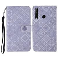 Huawei Honor 20 lite / 10i Ethnic Style Embossed Pattern Horizontal Flip Leather Case with Holder & Card Slots & Wallet & Lanyard(Purple) - thumbnail