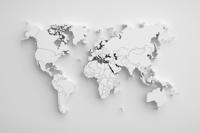 Schilderij - Witte wereldkaart, 2 maten, Premium print - thumbnail