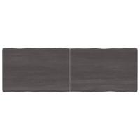 Tafelblad natuurlijke rand 180x60x(2-4)cm eikenhout donkerbruin - thumbnail