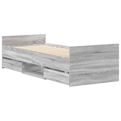 Bedframe met hoofd- en voeteneinde grijs sonoma 75x190 cm