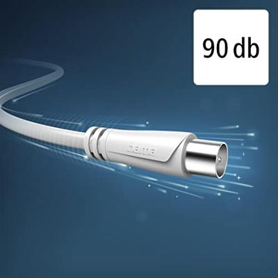 Hama Antennekabel, coax-stekker - coax-koppeling, 3,0 m, 90 dB TV accessoire Wit - thumbnail
