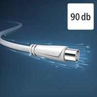 Hama Antennekabel, coax-stekker - coax-koppeling, 1,5 m, 90 dB TV accessoire Wit - thumbnail