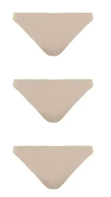 Dames string - 3-pack - Naadloos- Seamless - Zwart en huidskleur