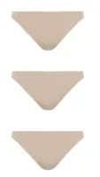 Dames string - 3-pack - Naadloos- Seamless - Zwart en huidskleur - thumbnail