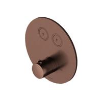 Douchethermostaat Hotbath Cobber Inbouw 2 Pushbuttons Rond Geborsteld Koper PVD (excl. inbouwdeel) - thumbnail