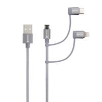 Skross SKCA00143-1120CN USB-kabel USB 2.0 USB-A stekker 1.20 m Space grijs Rond, Flexibel, Stoffen mantel - thumbnail