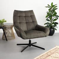 Sohome Draaifauteuil 'Nela' Velvet, kleur Dark Green - thumbnail