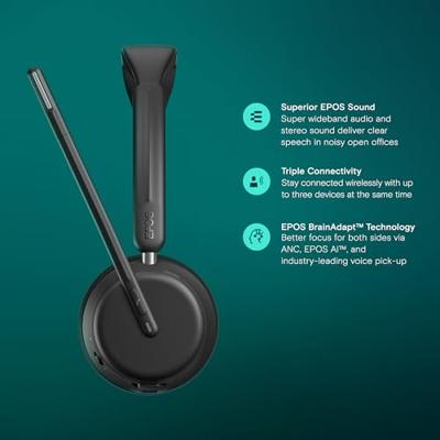 EPOS Impact 1060 On Ear headset Computer Bluetooth Stereo Zwart Headset