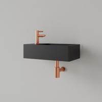 Fontein Gliss Design Freya Solid Marble 40x22x10 cm Met Kraangat Links Mat Zwart Gliss Design - thumbnail