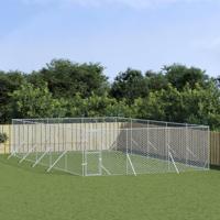 Hondenkennel voor buiten 6x10x2 m gegalvaniseerd staal zilver - thumbnail