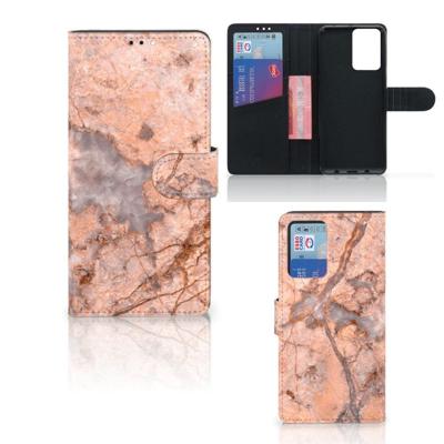 Xiaomi Redmi Note 10 Pro | Bookcase | Marmer Oranje Xiaomi Redmi Note 10 Pro | Bookcase | Marmer Oranje