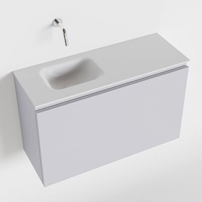 MONDIAZ OLAN 80cm toiletmeubel cale. LEX wastafel talc links geen kraangat