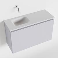 MONDIAZ OLAN 80cm toiletmeubel cale. LEX wastafel talc links geen kraangat - thumbnail