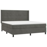 Boxspring met matras en LED fluweel donkergrijs 160x200 cm - thumbnail