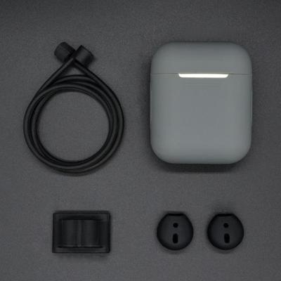 Anti-verloren touw + siliconen case + oortelefoon hang Buckle + oordopje cover Bluetooth draadloze koptelefoon Cover Case set voor Apple AirPods 1/2