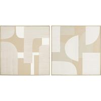 Schilderij Home ESPRIT Wit Beige Modern Scandinavisch 90 x 3,8 x 90 cm (2 Stuks) - thumbnail