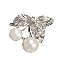 Horsepoint Parels plastronspeld zilver - thumbnail