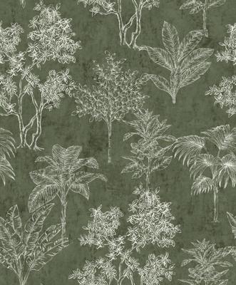 Galerie Zen Behang met getekende bomen motief - DWP0361-01