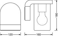 LEDVANCE Endurac Classic Cascade 4058075554276 Buitenlamp (wand) E27 0 W Donkergrijs - thumbnail