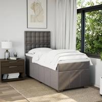 Boxspring met matras stof taupe 80x200 cm - thumbnail