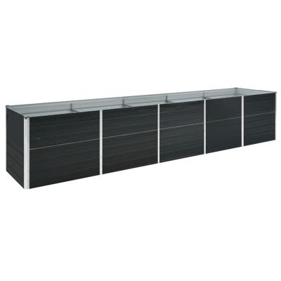 VidaXL Plantenbak verhoogd 400x80x45 cm gegalvaniseerd staal antraciet