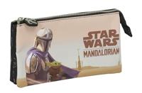 Pennenetui met 2 vakken The Mandalorian This is the way Zwart 22 x 12 x 3 cm - thumbnail