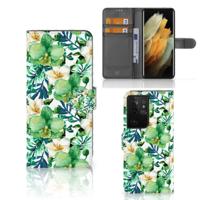 Samsung Galaxy S21 Ultra Hoesje Orchidee Groen - thumbnail