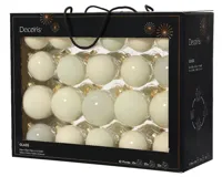 Decoris kerstballen set Glas 42st wolwit 5-6-7cm - thumbnail