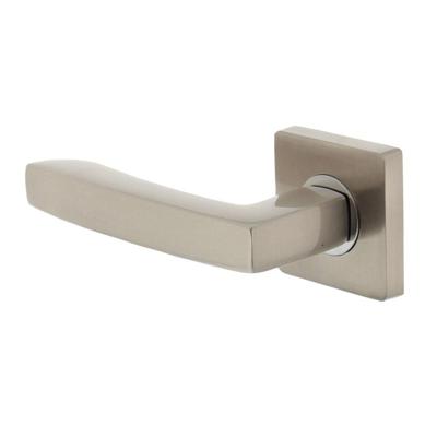 Gatdeel links 1714 Dean op vierkant rozet 7mm nokken chroom/nikkel mat